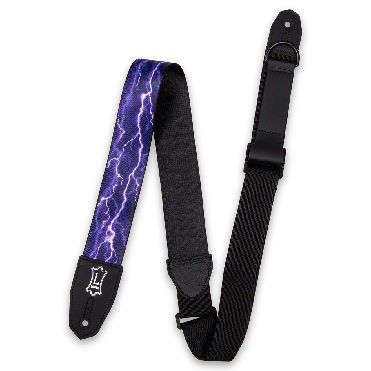 Levy's MPRH-18 Right Height Sublimation Guitar Strap, Lightning Bolt