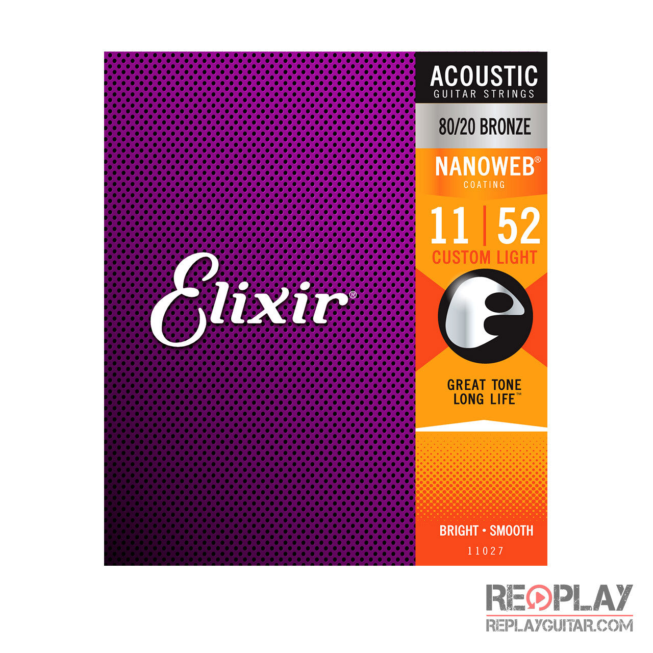 Elixir Custom Light Acoustic 80/20 Bronze with NANOWEB® Coating