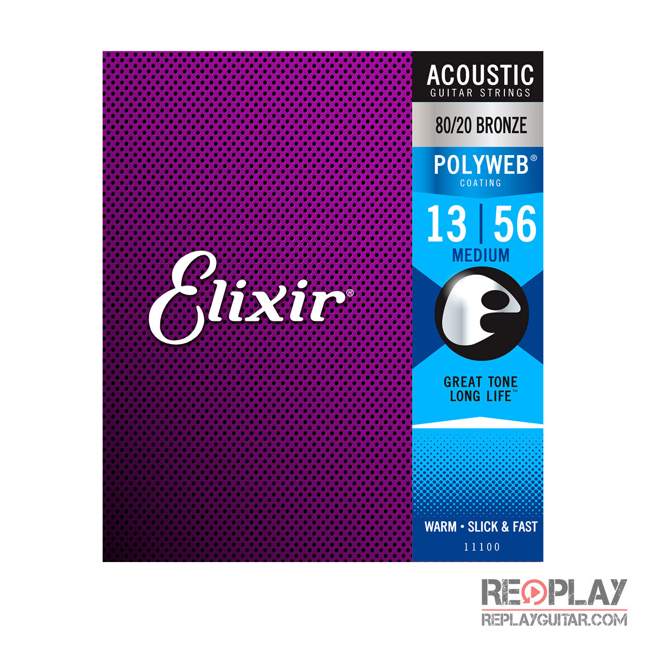 Elixir Medium Acoustic 80/20 Bronze with POLYWEB® Coating