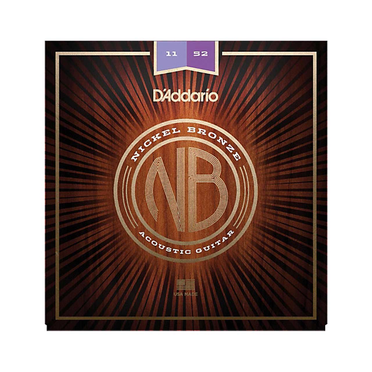 D'Addario NB1152 Nickel Bronze Acoustic Guitar Strings, Custom Light