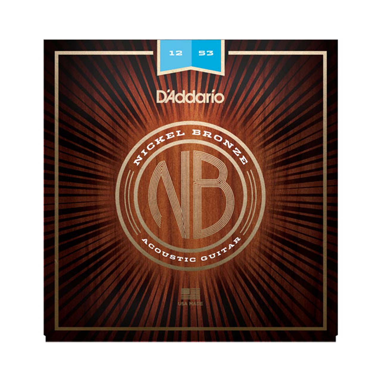 D'Addario NB1253 Nickel Bronze Acoustic Guitar Strings, Light