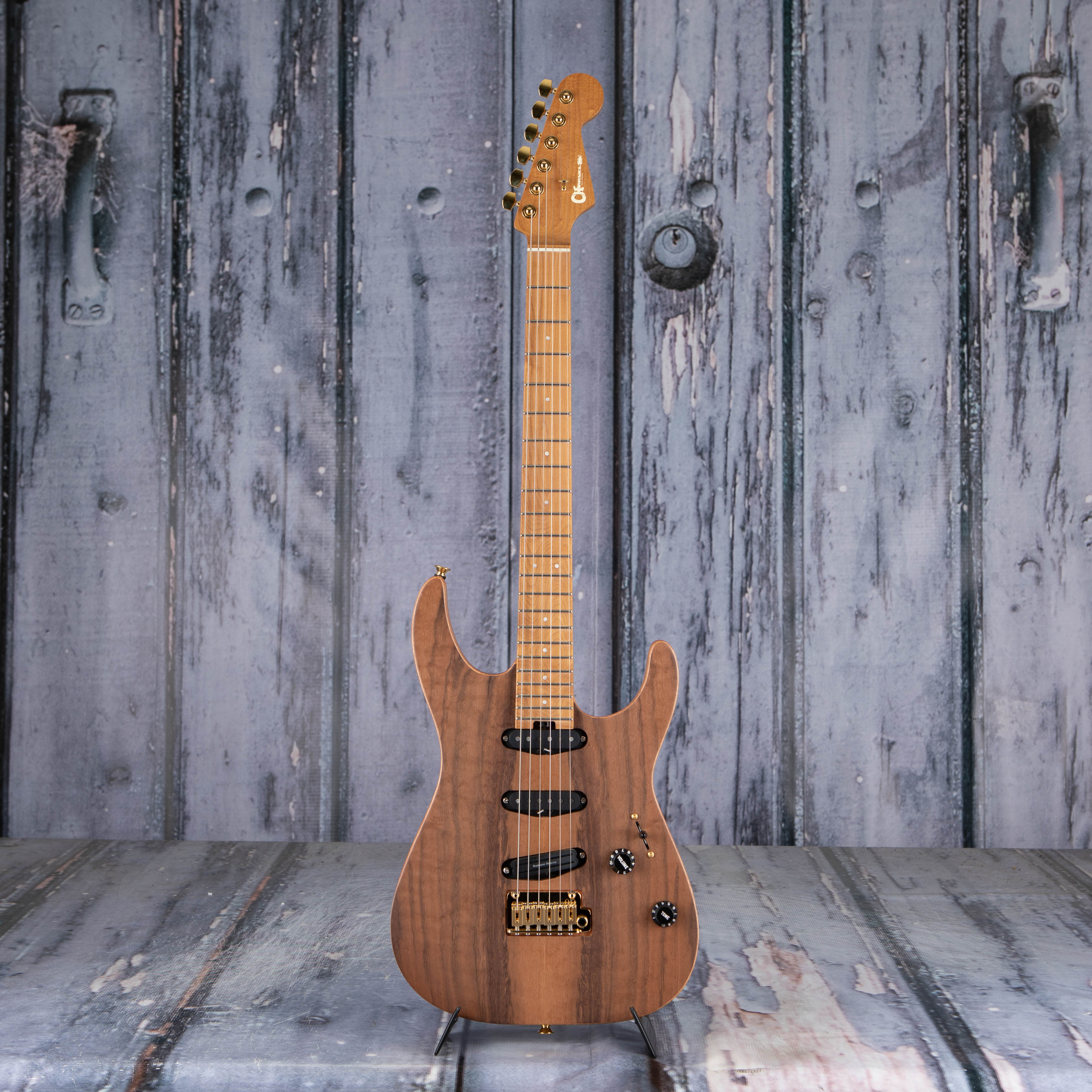 Charvel Pro-Mod DK22 SSS 2PT CM Mahogany With Walnut Electric Guitar, Natural, front