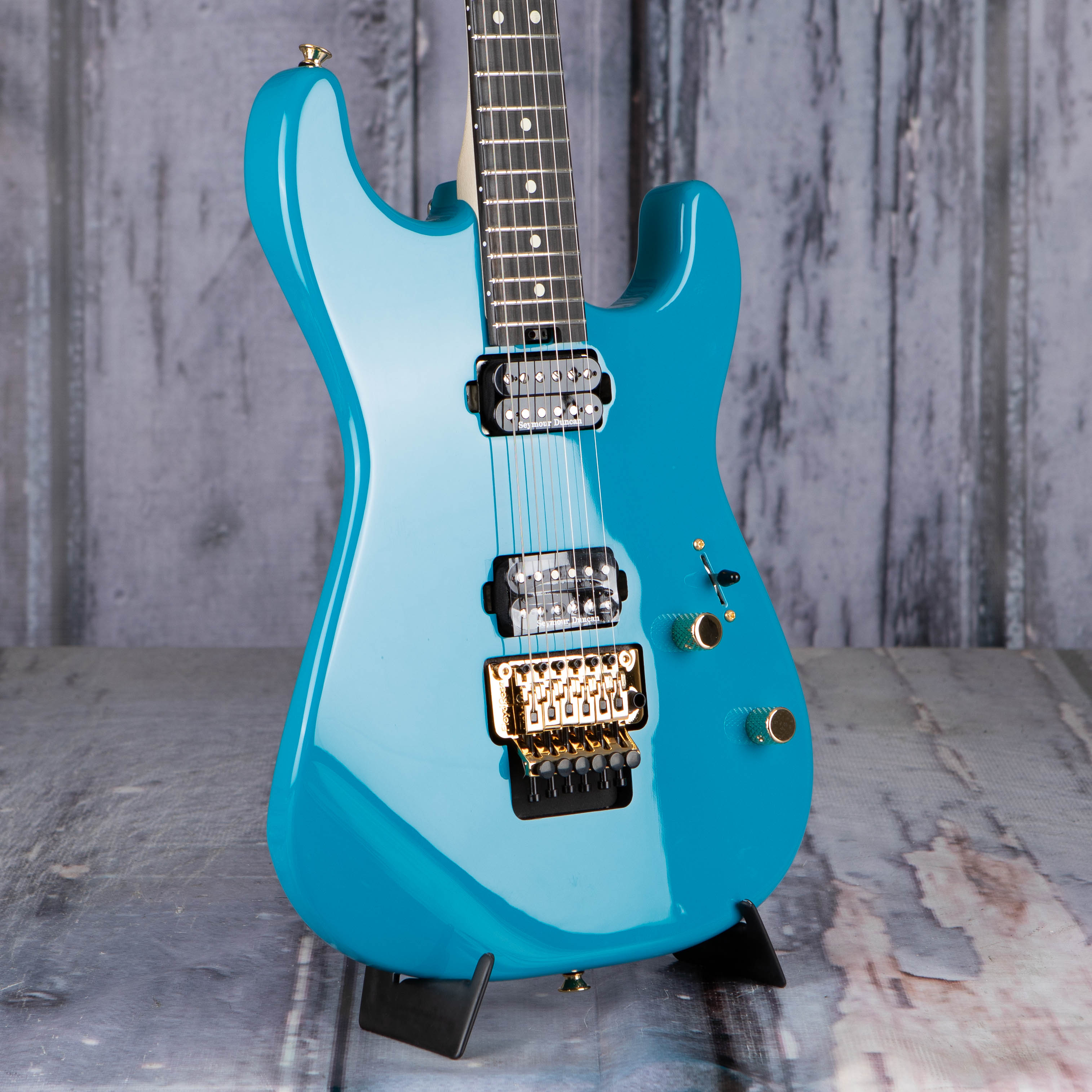 Charvel Pro-Mod San Dimas Style 1 HH FR E Electric Guitar, Miami Blue, angle