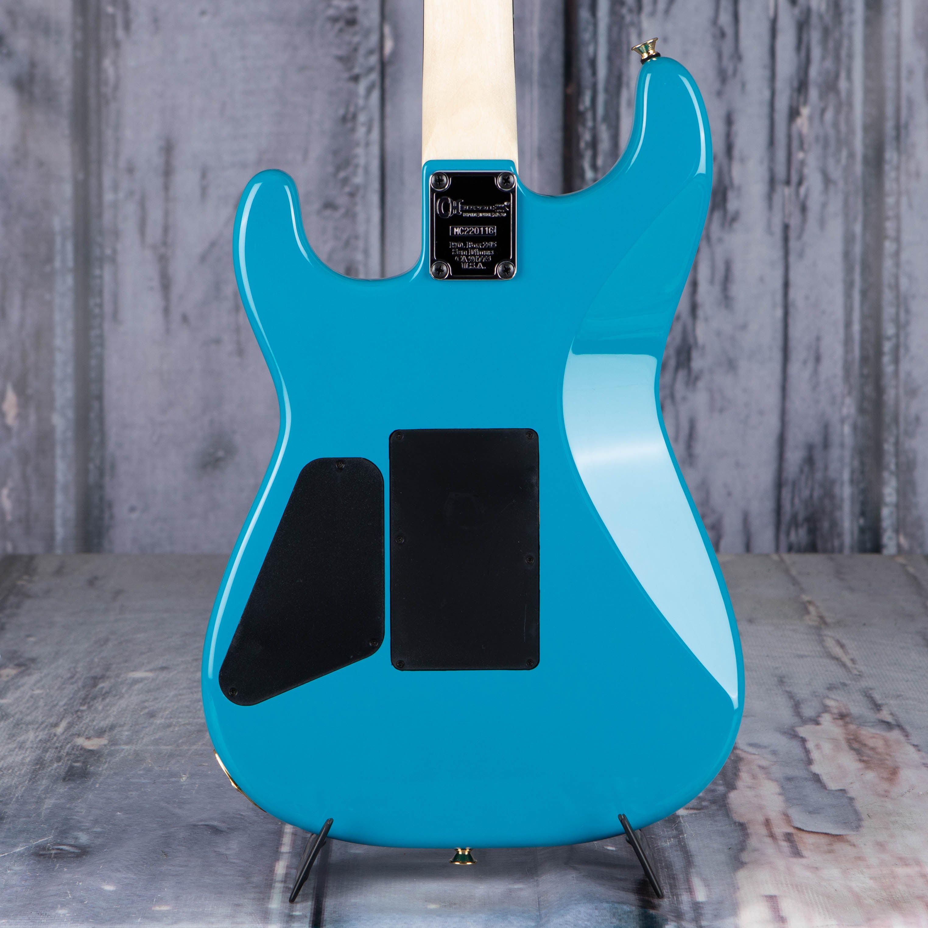 Charvel Pro-Mod San Dimas Style 1 HH FR E Electric Guitar, Miami Blue, back closeup