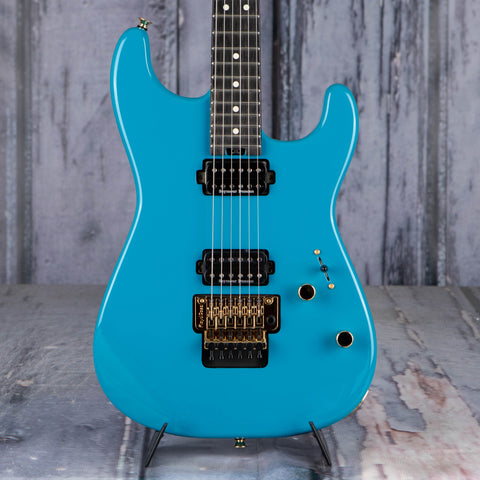 Charvel Pro-Mod San Dimas Style 1 HH FR E Electric Guitar, Miami Blue, front closeup
