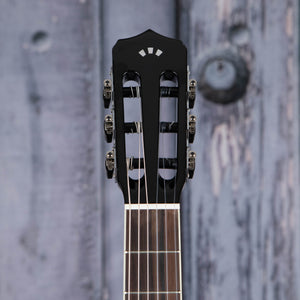 Cordoba Fusion 5 Jet Classical Acoustic/Electric Guitar, Black, front headstock