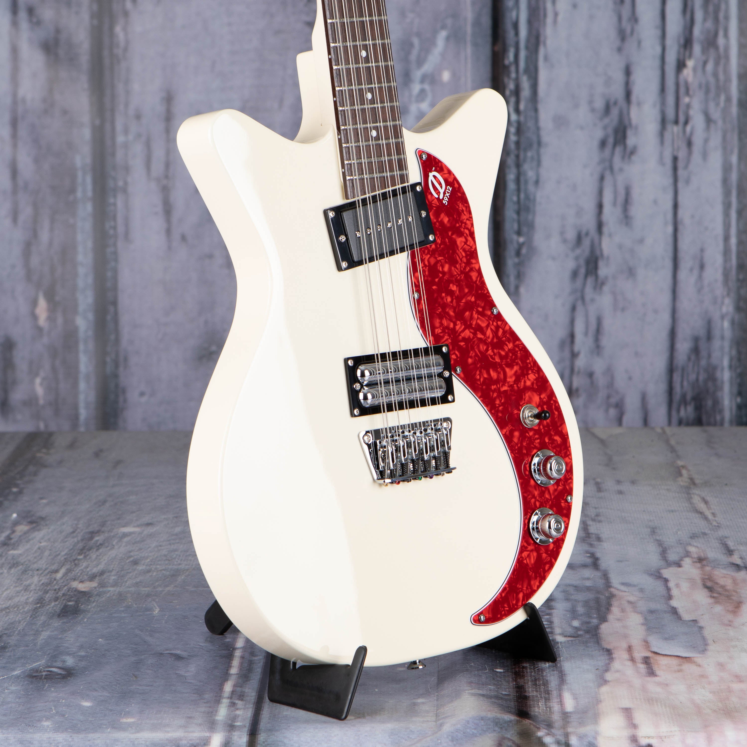 Danelectro 59X12 12-String Electric Guitar, Vintage Cream, angle