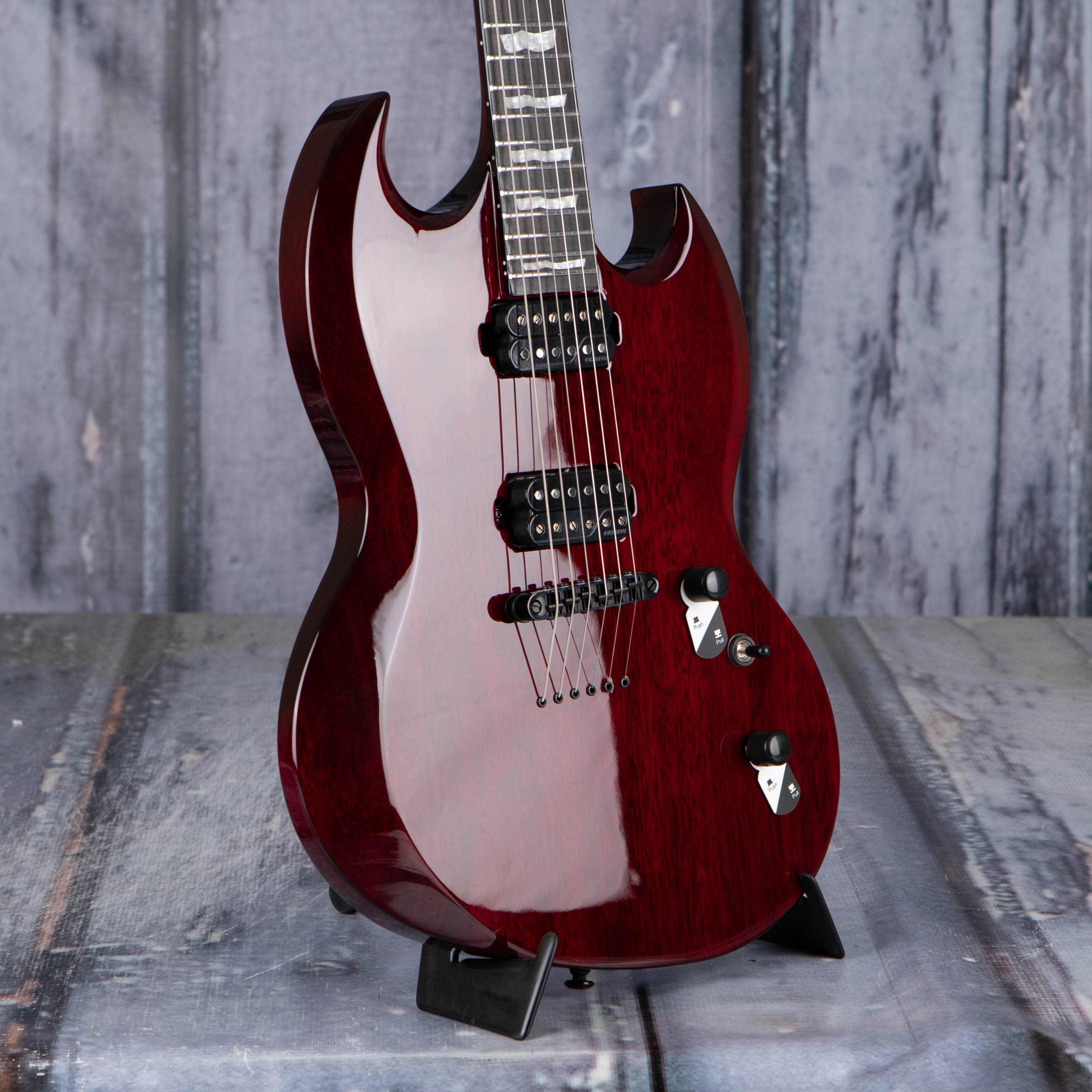 ESP LTD Viper-1000M Electric Guitar, See Thru Black Cherry, angle