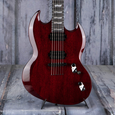 ESP LTD Viper-1000M Electric Guitar, See Thru Black Cherry, front closeup