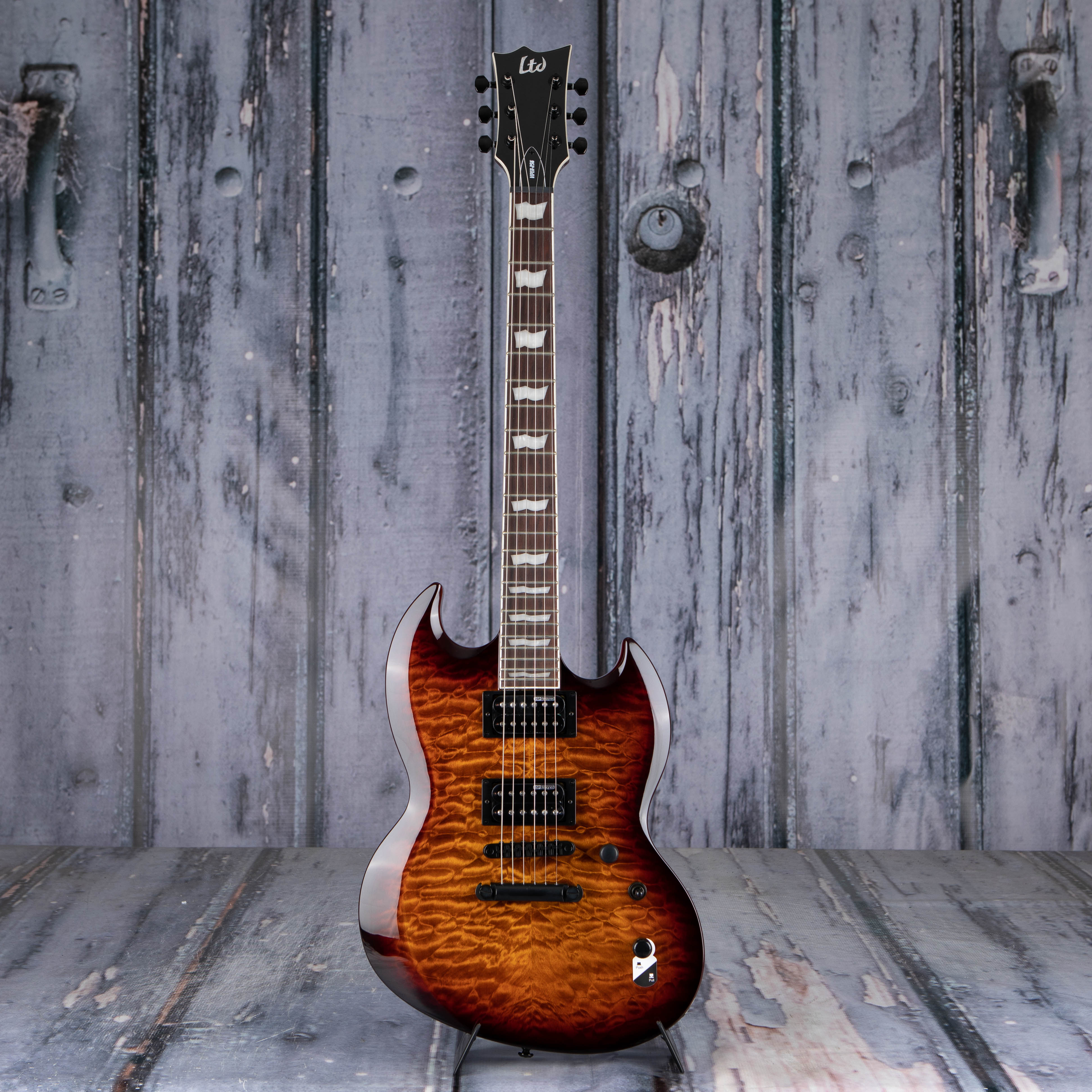 ESP LTD Viper-256 Electric Guitar, Dark Brown Sunburst, front