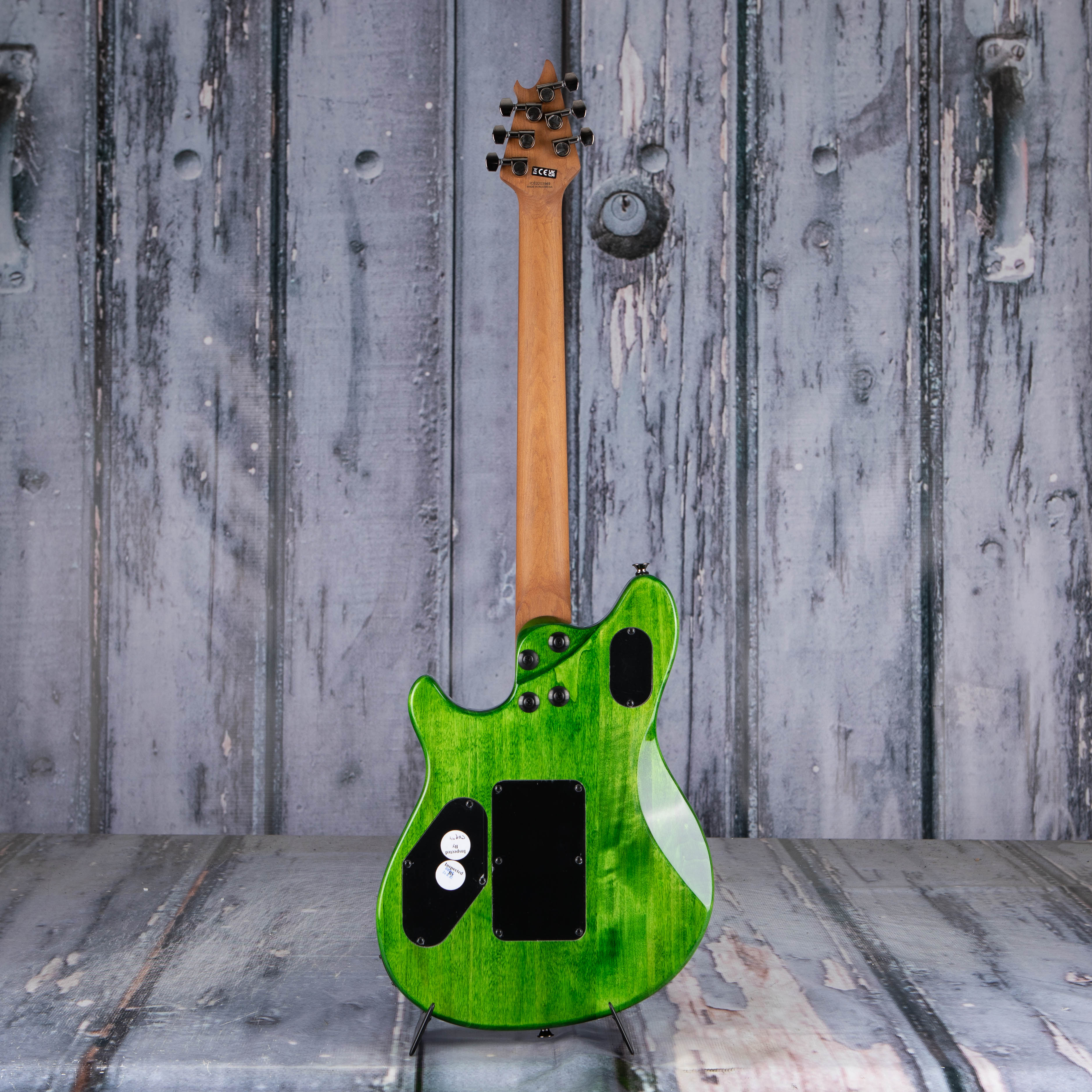 EVH Wolfgang WG Standard QM Electric Guitar, Transparent Green, back
