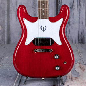 Epiphone Coronet Electric Guitar, Cherry, front closeup