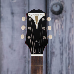 Epiphone Crestwood Custom (Tremotone) Electric Guitar, Cherry, front headstock