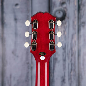 Epiphone Crestwood Custom (Tremotone) Electric Guitar, Cherry, back headstock
