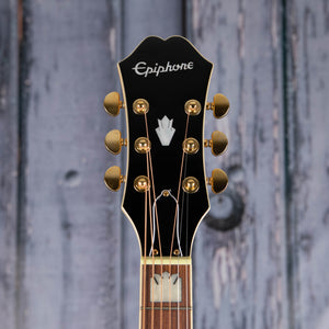 Epiphone J-200 EC Studio Acoustic/Electric Guitar, Vintage Natural, front headstock