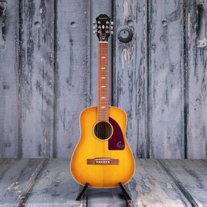 Epiphone Lil' Tex Travel Acoustic/Electric Guitar, Faded Cherry, front