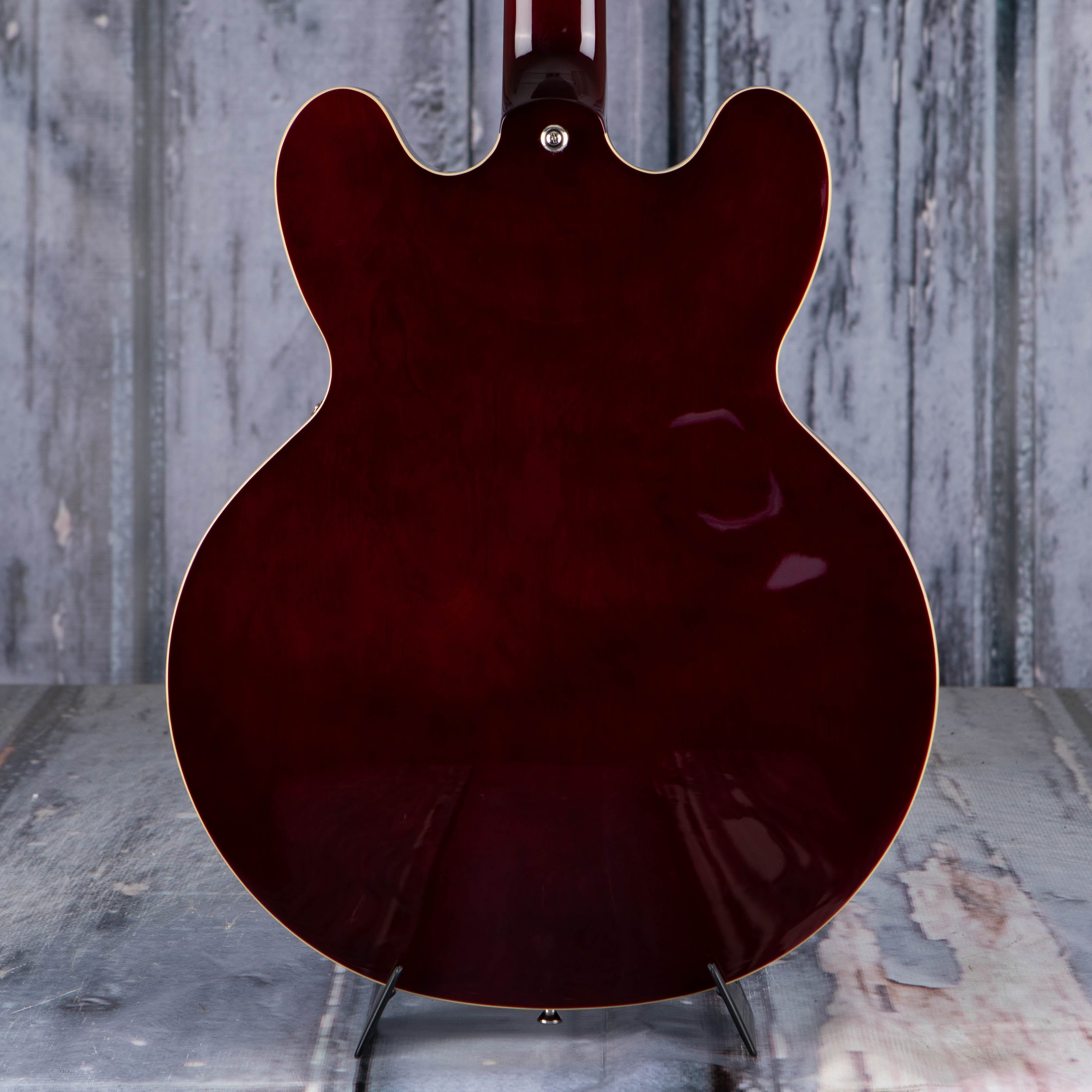 Epiphone Noel Gallagher Riviera Semi-Hollowbody Guitar, Dark Wine Red, back closeup
