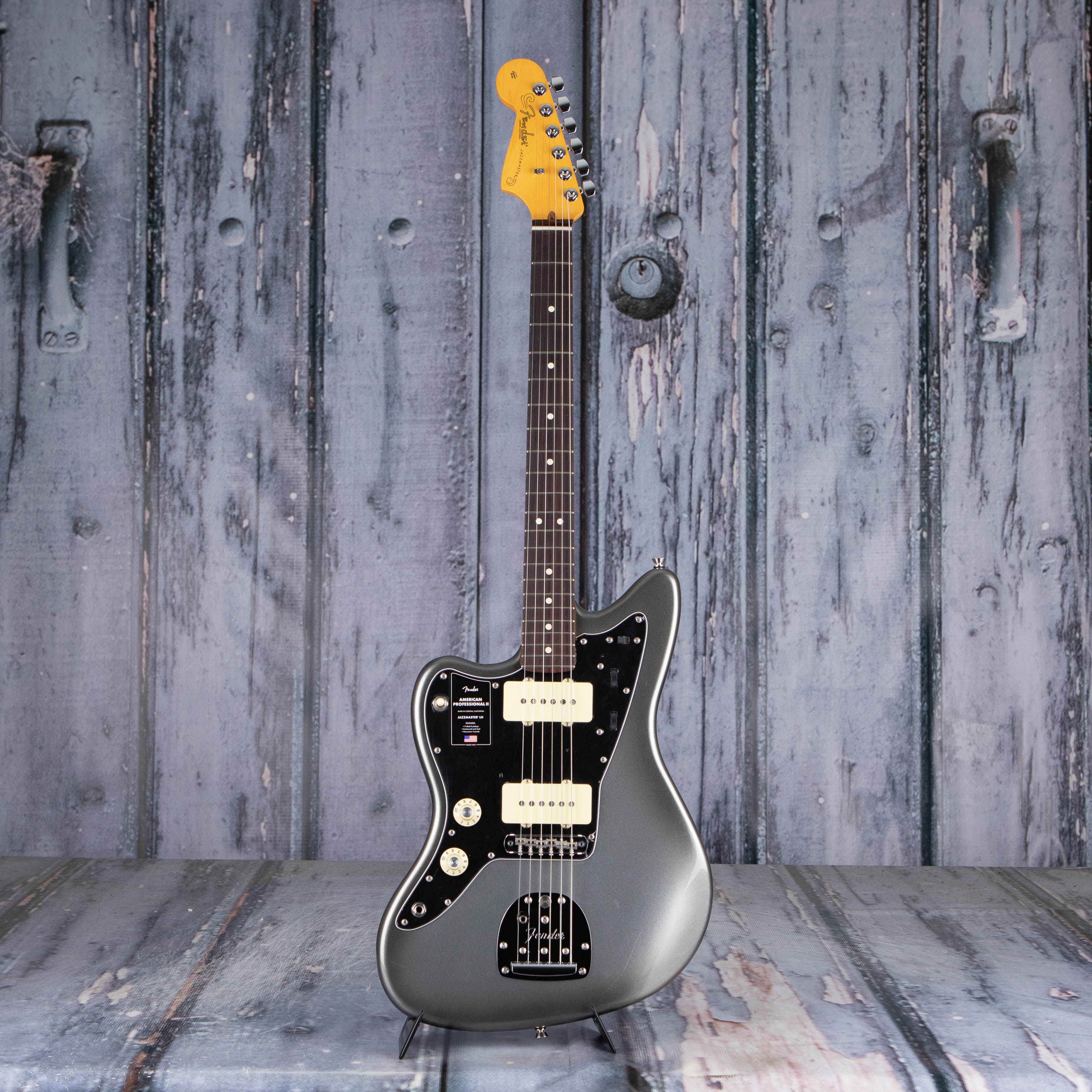 Fender American Professional II Jazzmaster Left-Handed Electric Guitar, Mercury, front