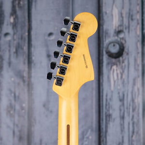 Fender American Professional II Jazzmaster Left-Handed Electric Guitar, Miami Blue, back headstock