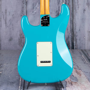 Fender American Professional II Stratocaster Electric Guitar, Miami Blue, back closeup