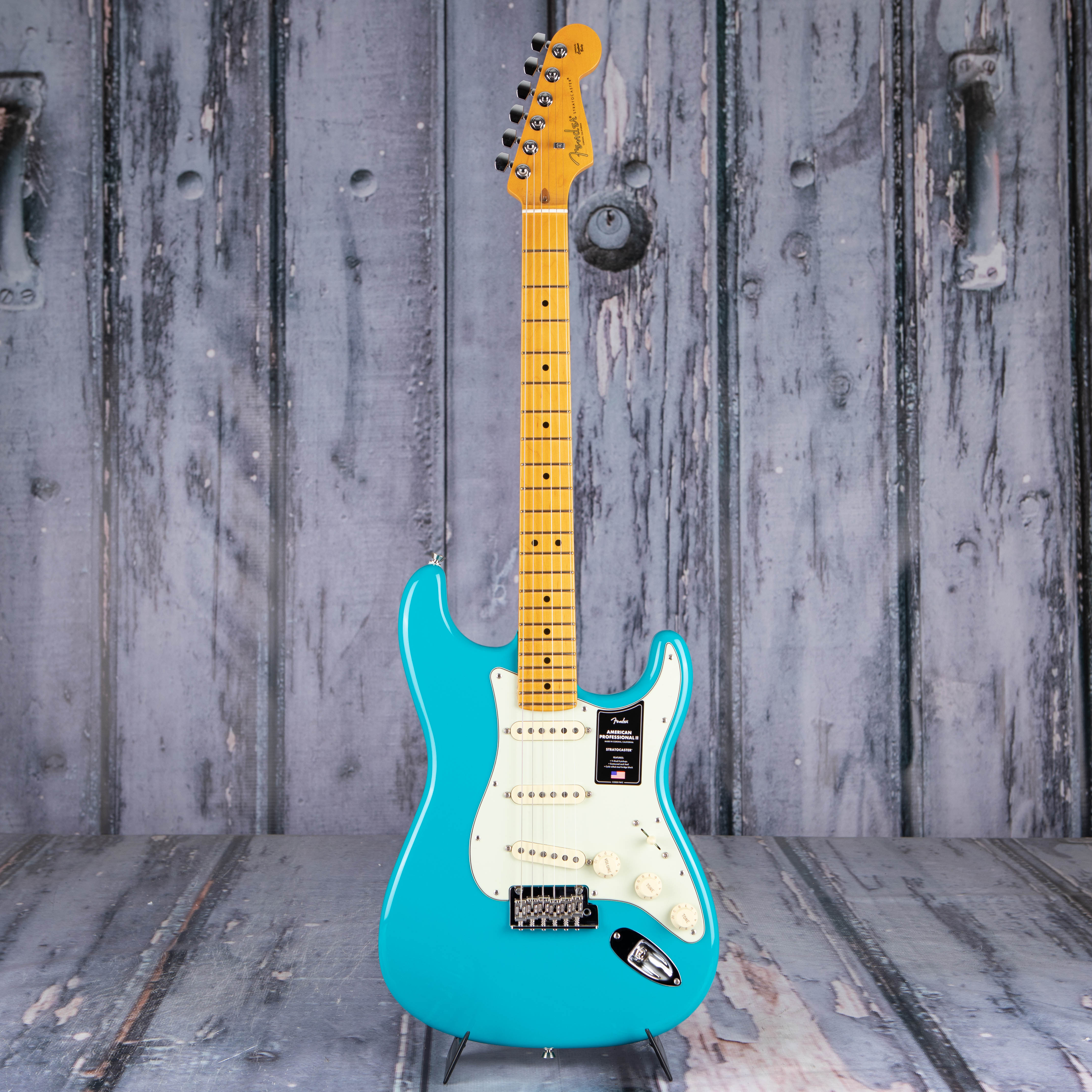 Fender American Professional II Stratocaster Electric Guitar, Miami Blue, front
