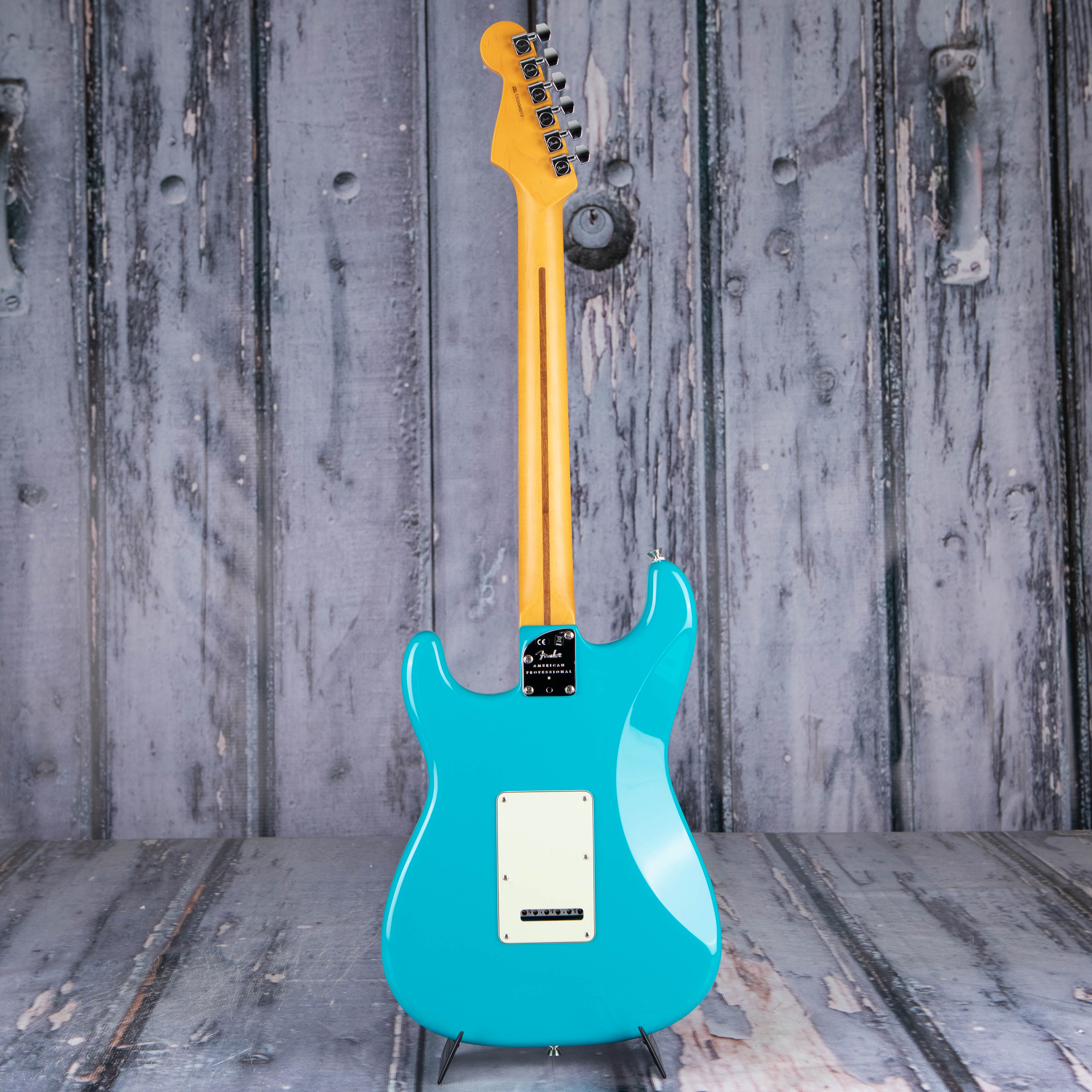 Fender American Professional II Stratocaster Electric Guitar, Miami Blue, back