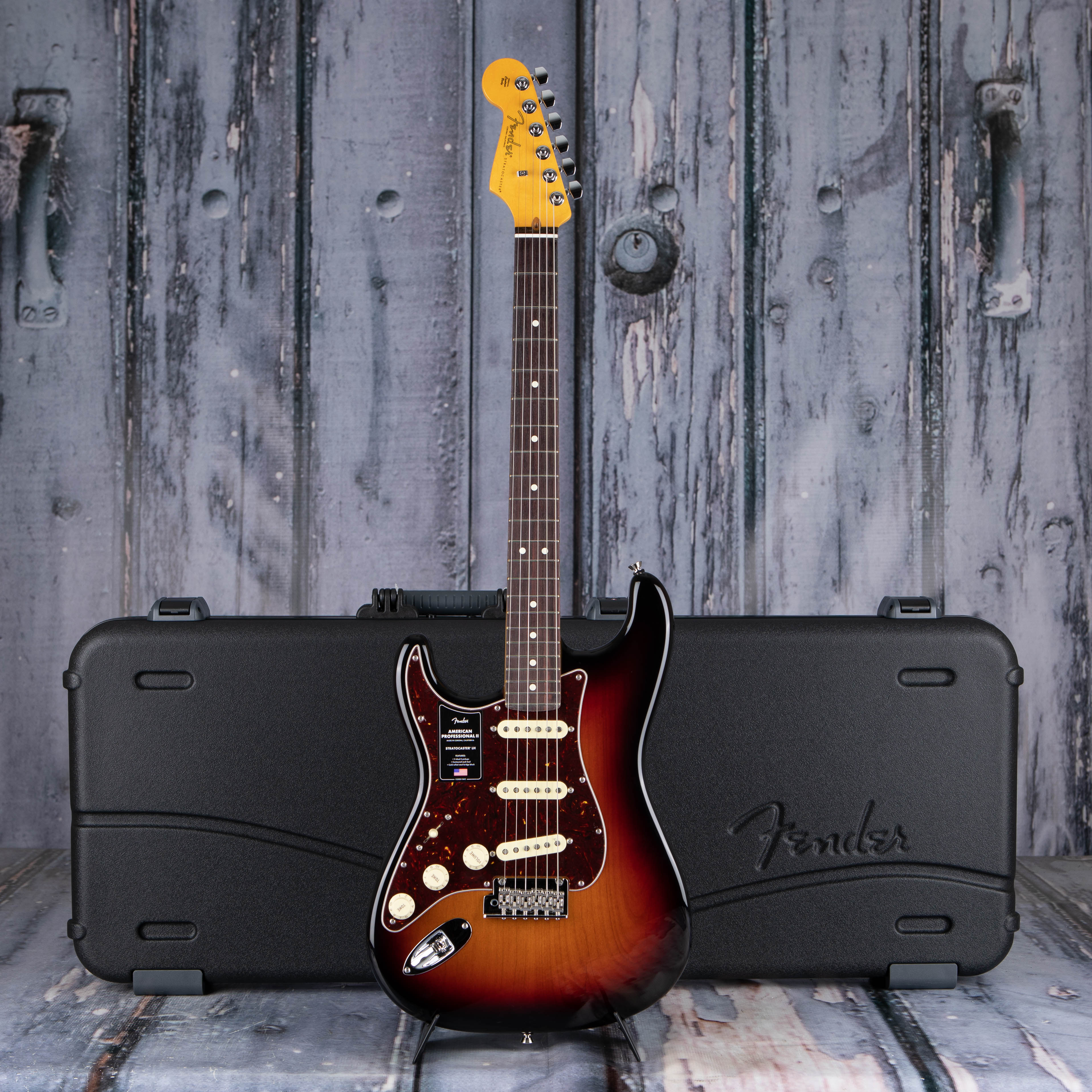 Fender American Professional II Stratocaster Left-Handed Electric Guitar, 3-Color Sunburst, case