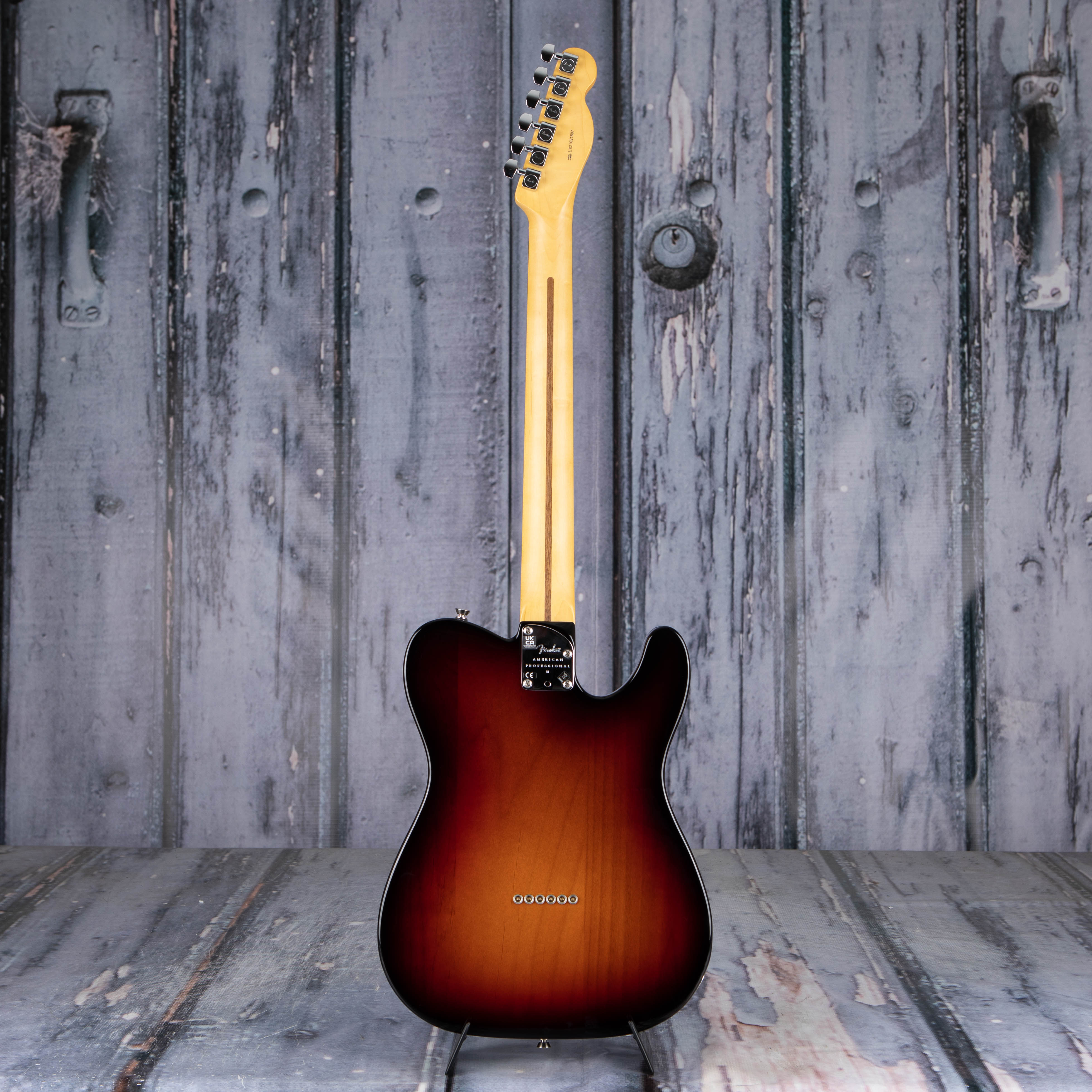 Fender American Professional II Telecaster Left-Handed Electric Guitar, 3-Color Sunburst, back