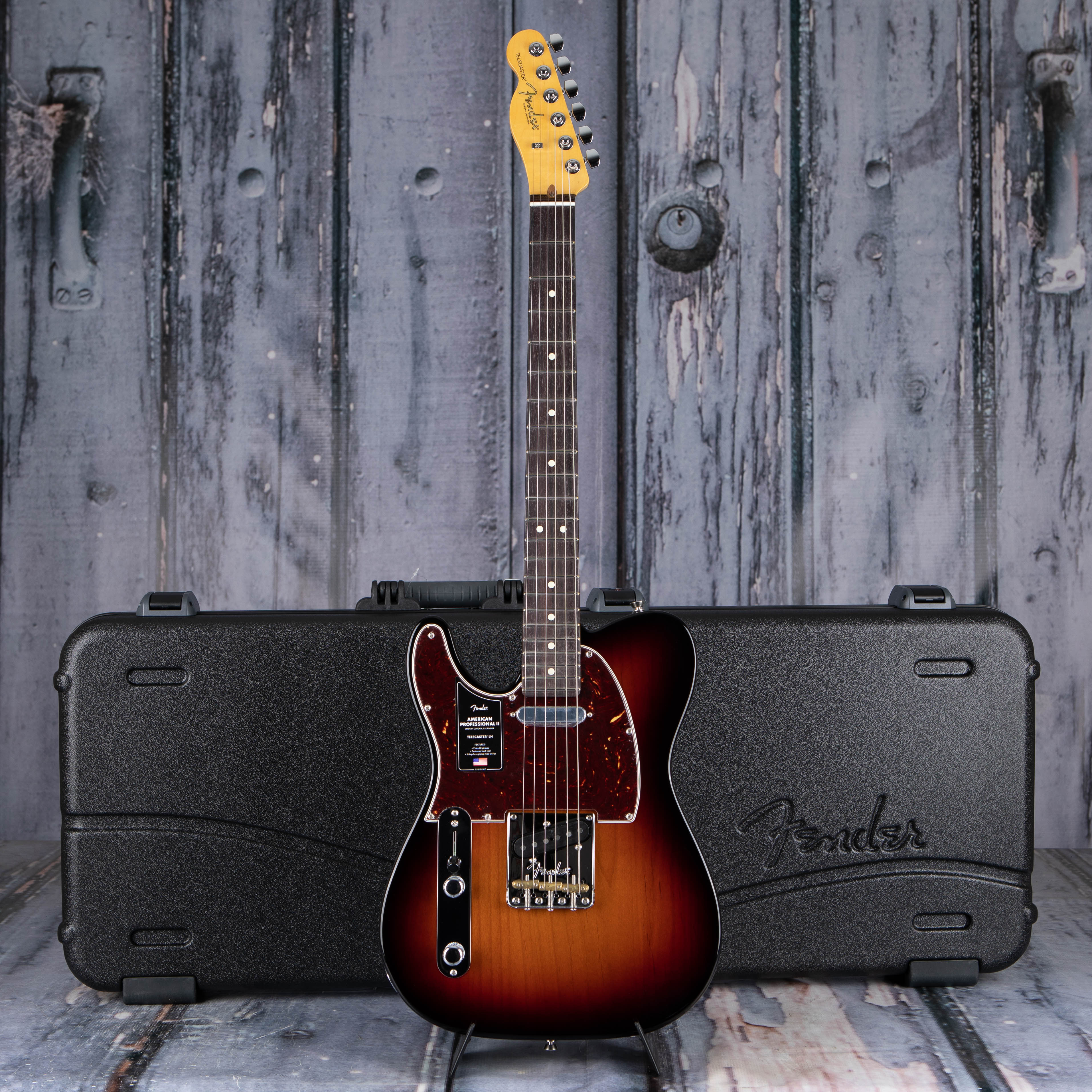 Fender American Professional II Telecaster Left-Handed Electric Guitar, 3-Color Sunburst, case