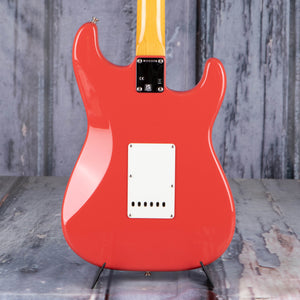 Fender American Vintage II 1961 Stratocaster Left-Handed Electric Guitar, Fiesta Red, back closeup