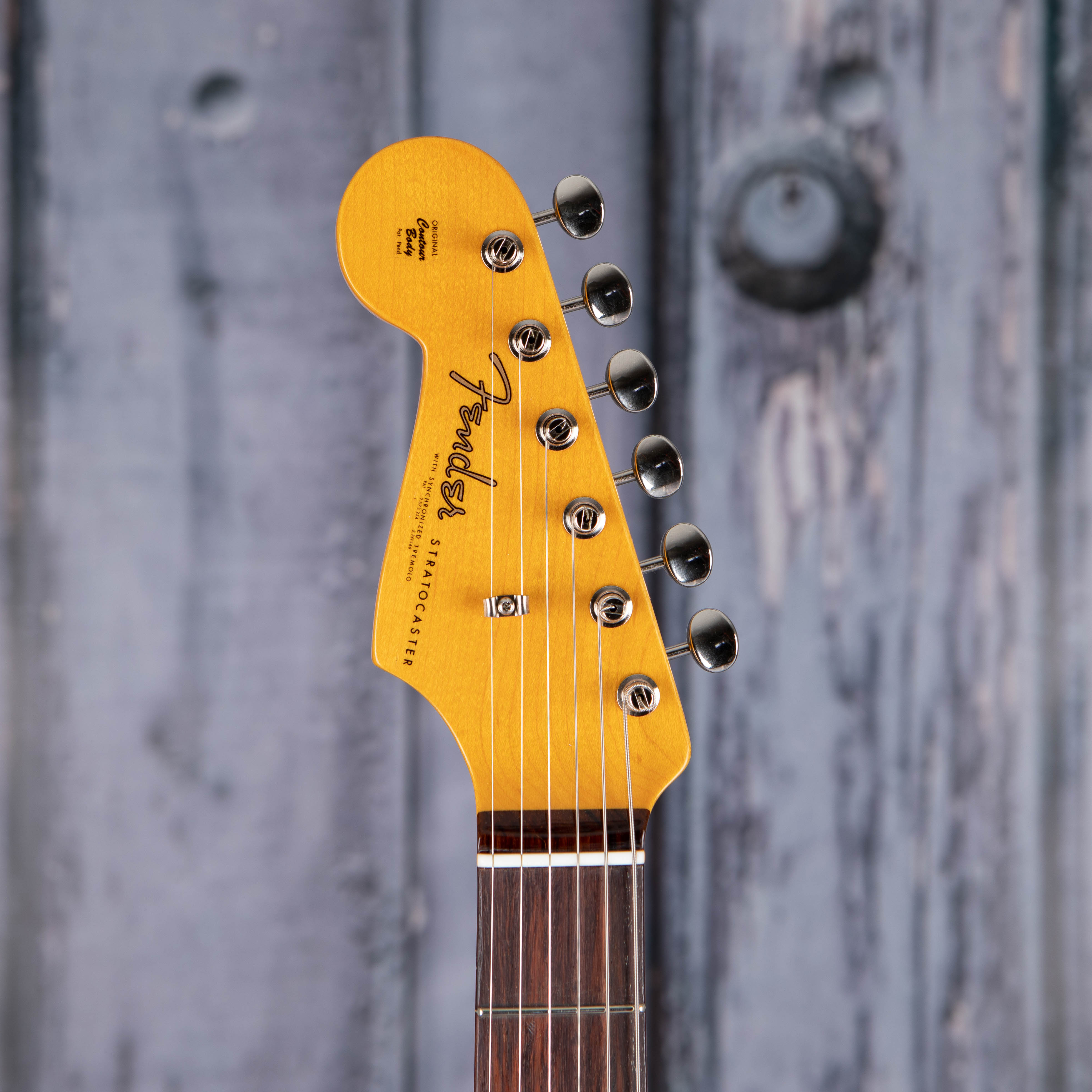 Fender American Vintage II 1961 Stratocaster Left-Handed Electric Guitar, Fiesta Red, front headstock