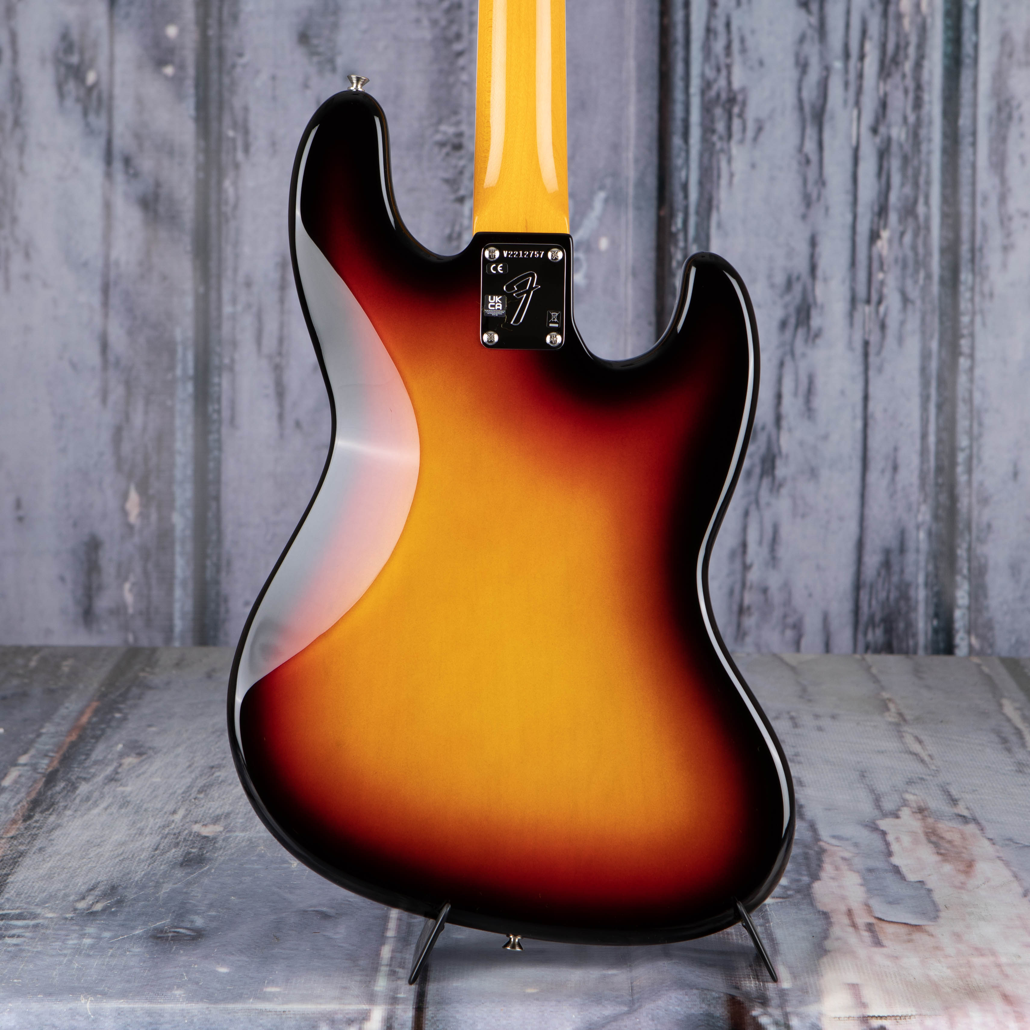 Fender American Vintage II 1966 Jazz Bass Left-Handed Electric Guitar, 3-Color Sunburst, back closeup