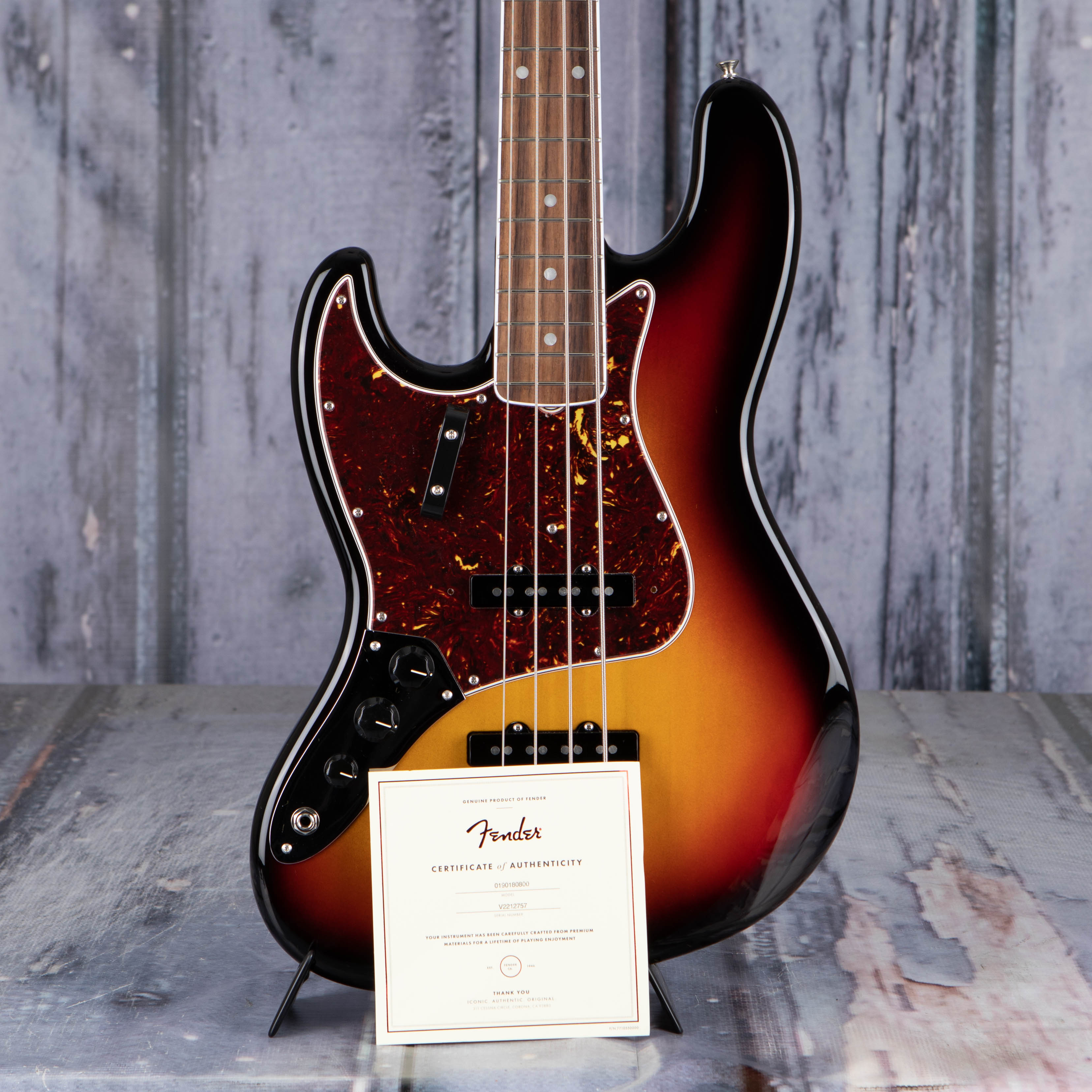 Fender American Vintage II 1966 Jazz Bass Left-Handed Electric Guitar, 3-Color Sunburst, coa