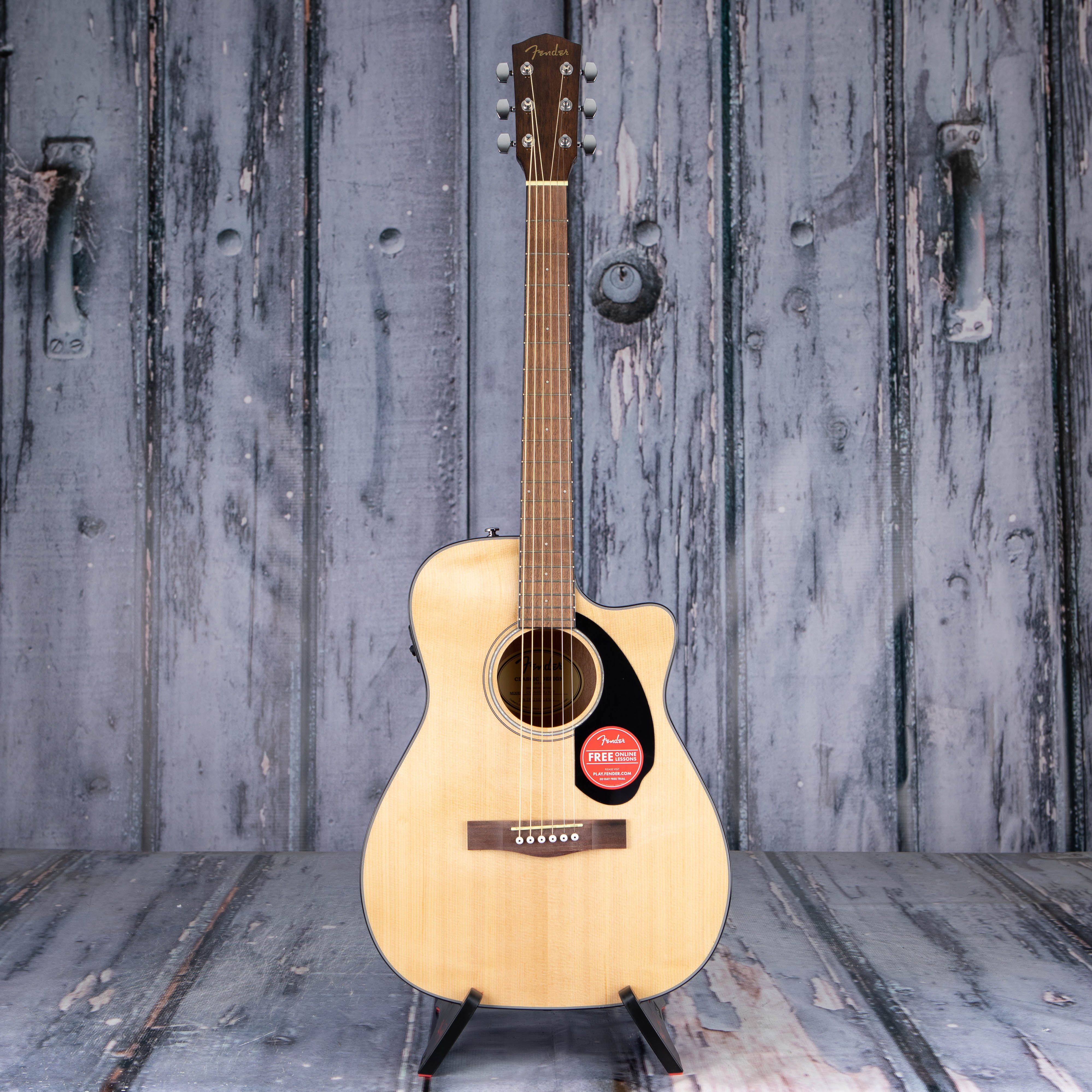 Fender CC-60SCE Concert Acoustic/Electric Guitar, Natural, front