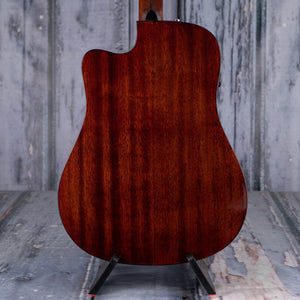 Fender CD-140SCE All-Mahogany Dreadnought Acoustic/Electric Guitar, Natural, back closeup