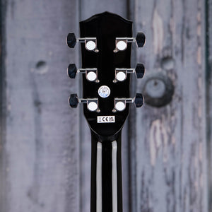 Fender CD-60 Dreadnought V3 Acoustic Guitar, Black, back headstock