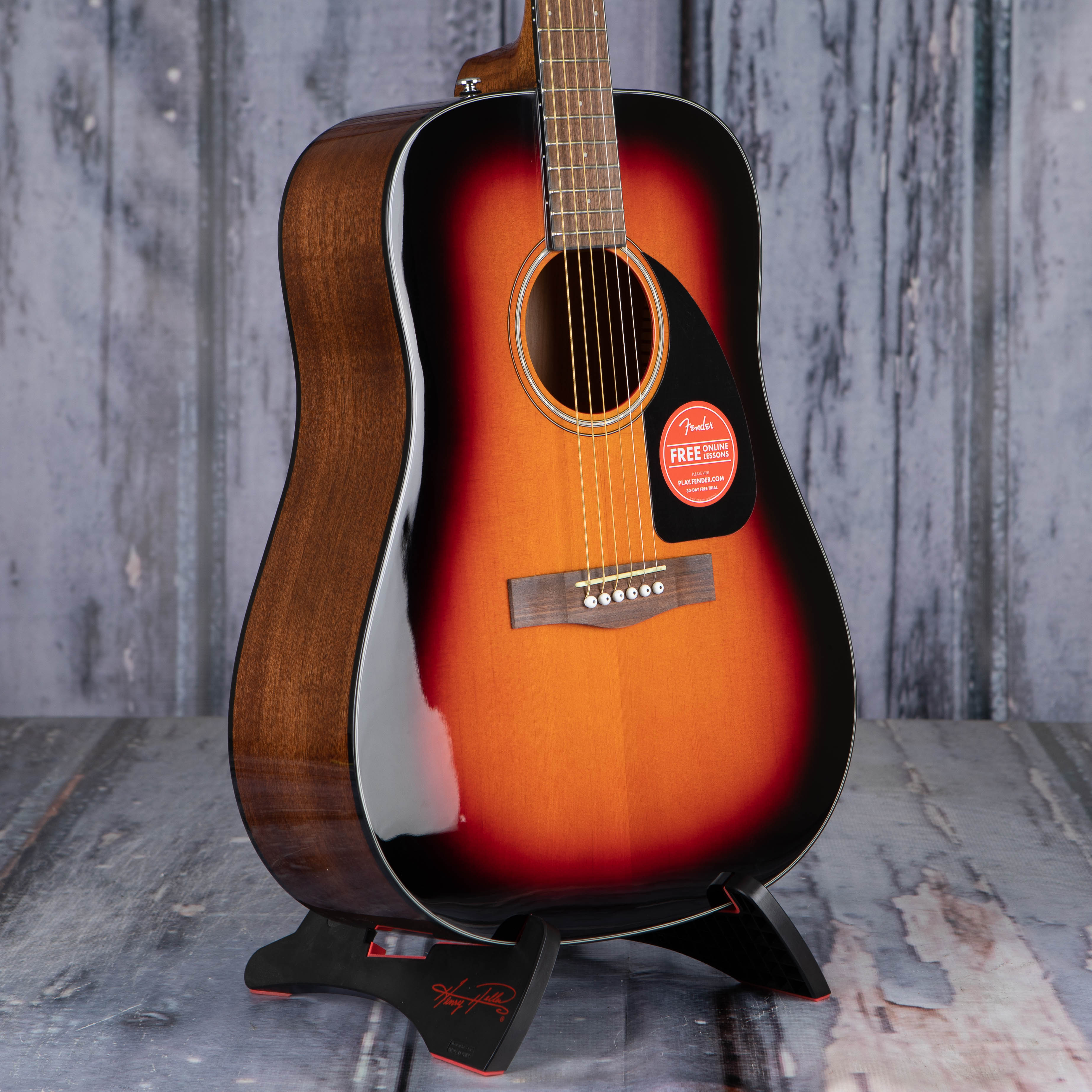 Fender CD-60 Dreadnought V3 Acoustic Guitar, Sunburst, angle