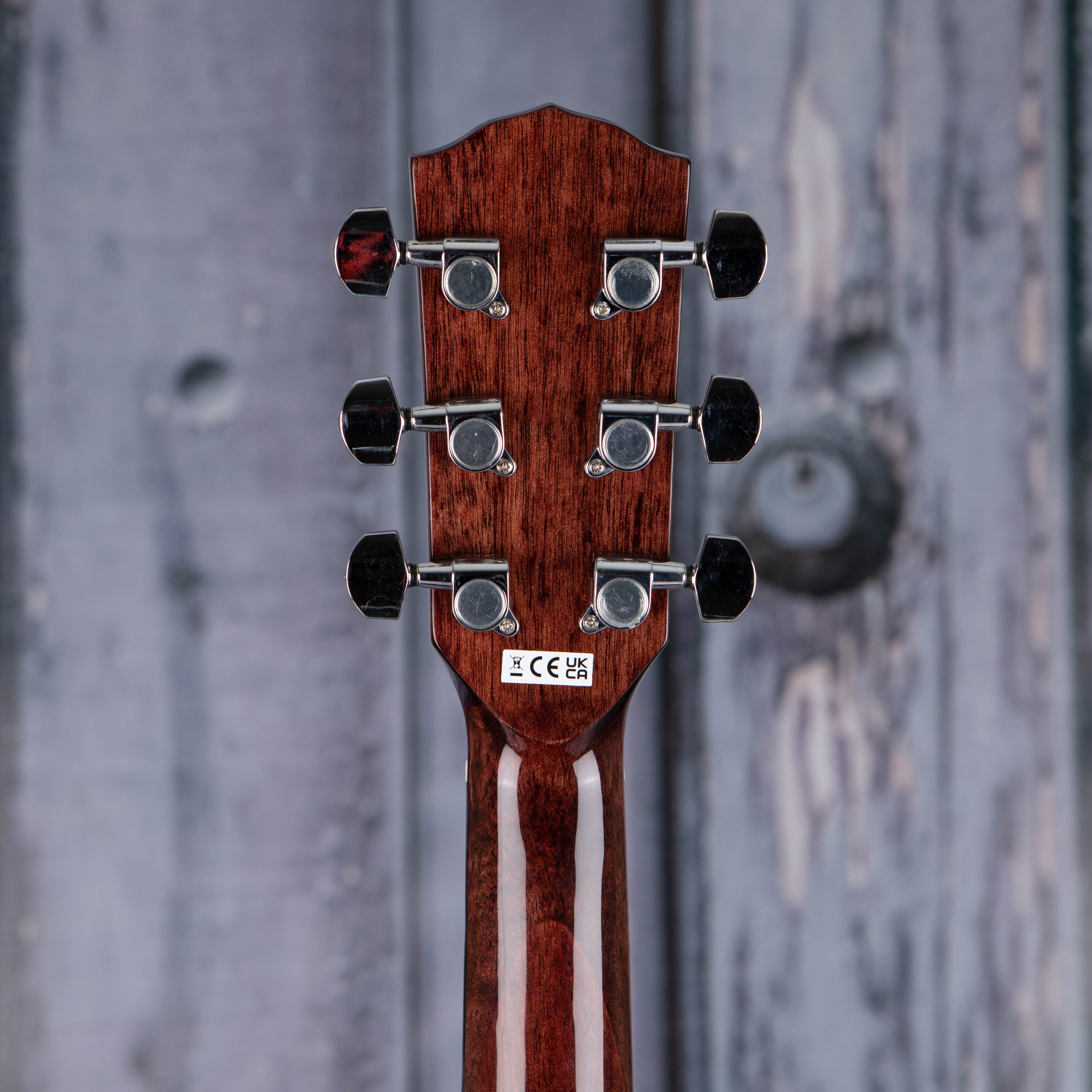 Fender CD-60S Dreadnought Acoustic Guitar, All-Mahogany, back headstock