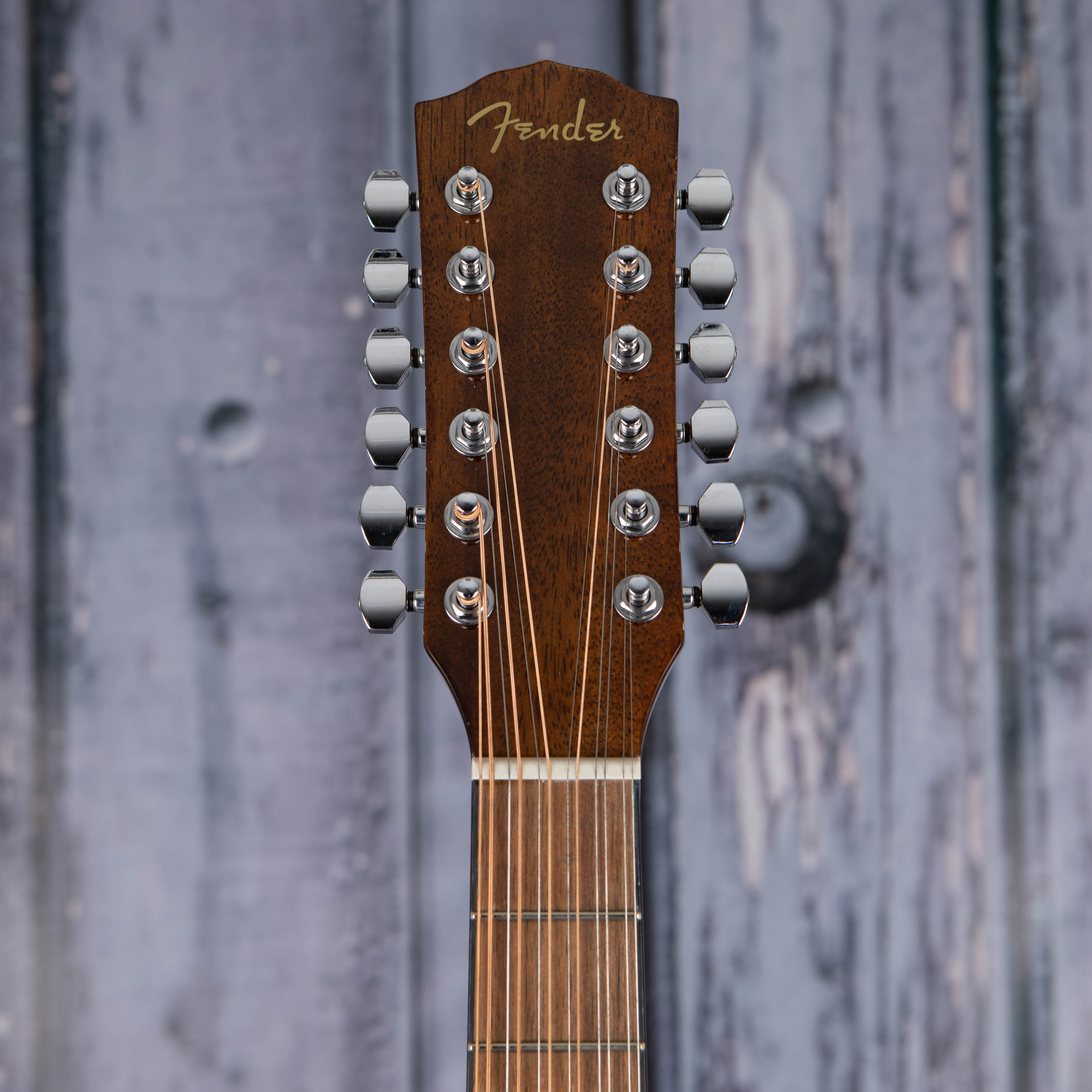 Fender CD-60SCE Dreadnought 12-String Acoustic/Electric Guitar, Natural, front headstock