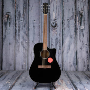 Fender CD-60SCE Dreadnought Acoustic/Electric Guitar, Black, front