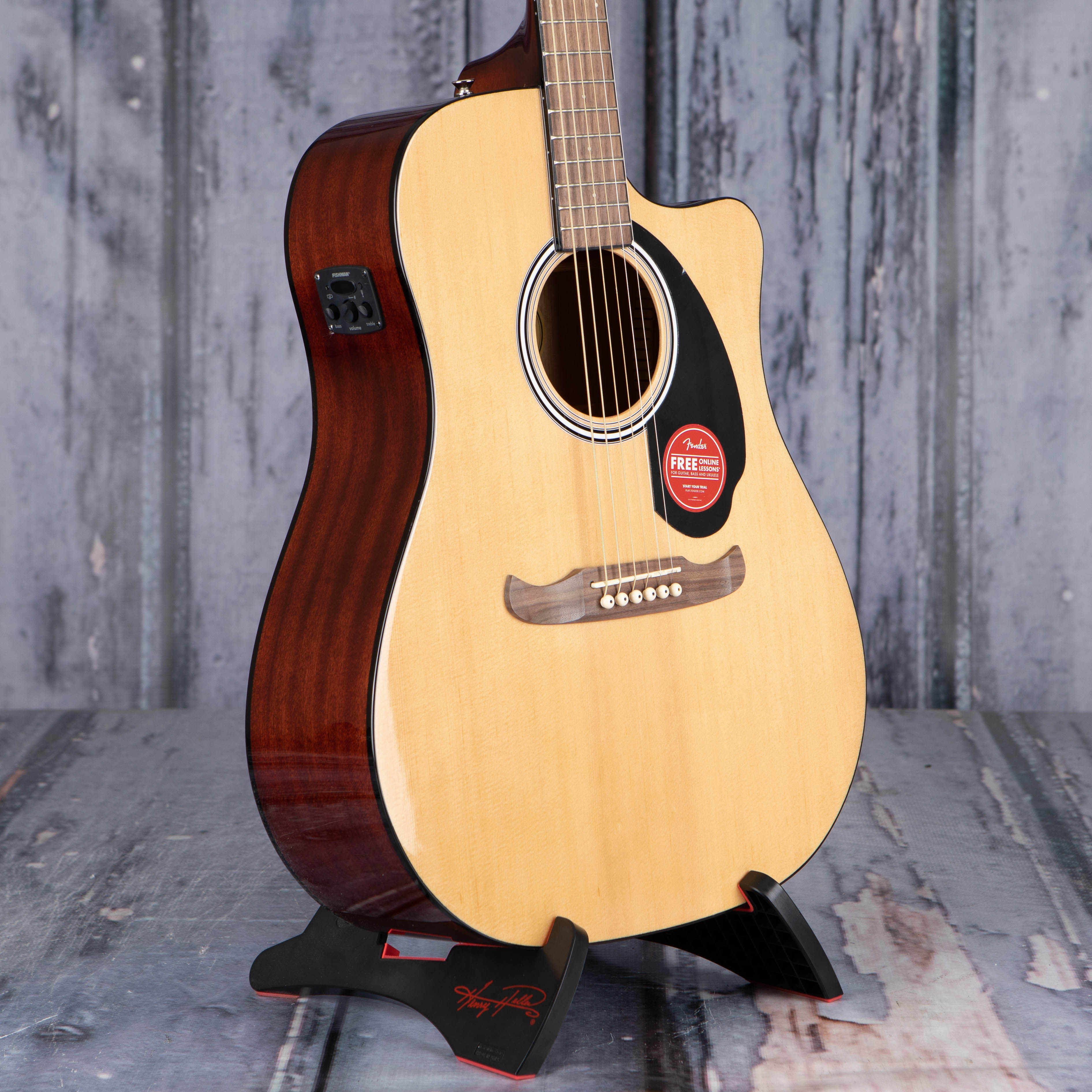 Fender FA-125CE Dreadnought Acoustic/Electric Guitar, Natural, angle