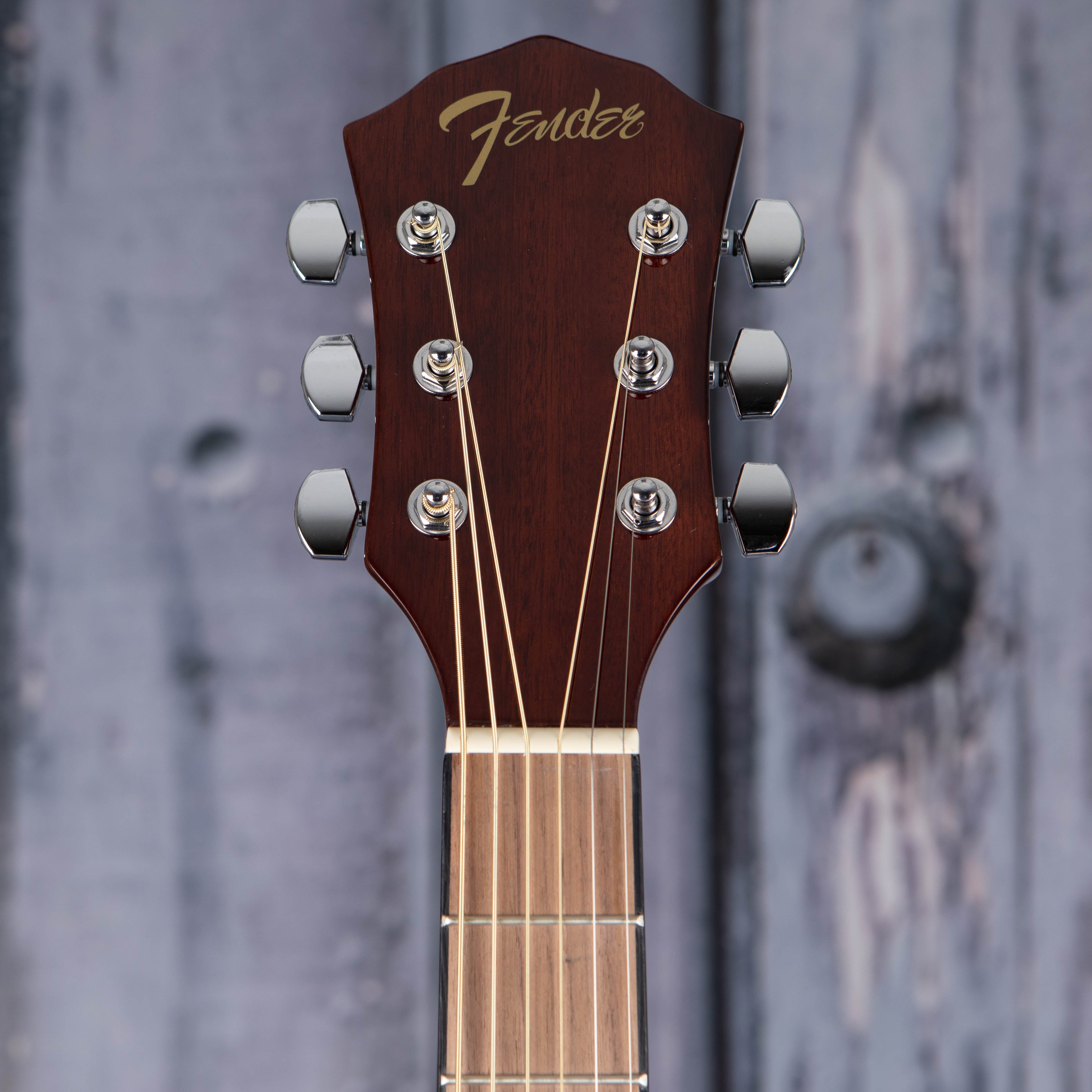 Fender FA-125CE Dreadnought Acoustic/Electric Guitar, Natural, front headstock