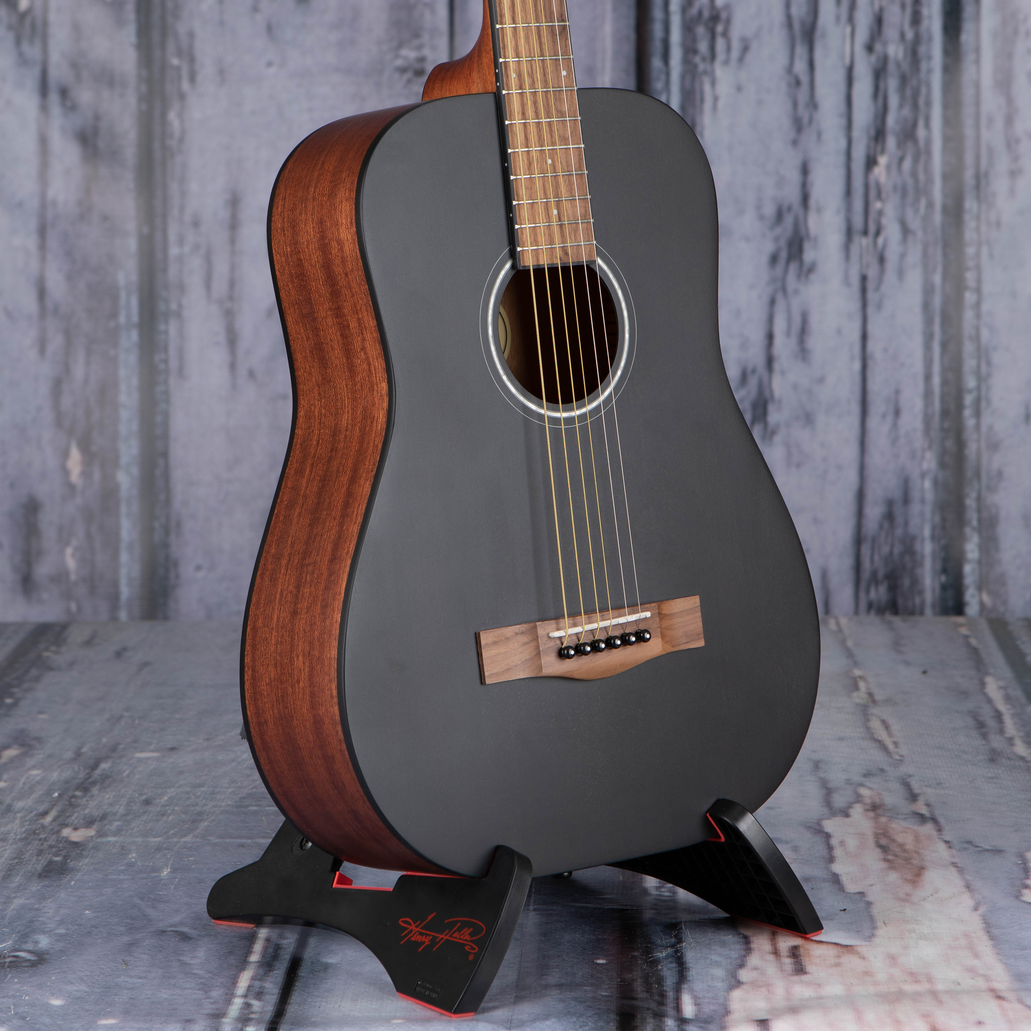 Fender FA-15 3/4 Steel Acoustic Guitar, Black, angle