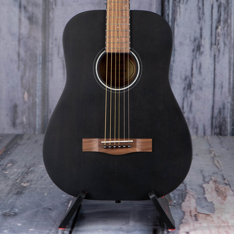 Fender FA-15 3/4 Steel Acoustic Guitar, Black, front closeup