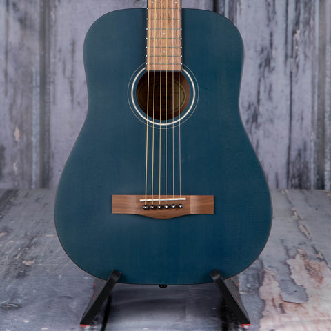 Fender FA-15 3/4 Steel Acoustic Guitar, Blue, front closeup