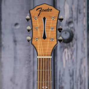 Fender FA-345CE Auditorium Acoustic/Electric Guitar, Natural, front headstock