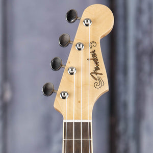 Fender Fullterton Strat Acoustic/Electric Ukulele, Sunburst, front headstock