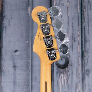 Fender Player Plus Active Meteora Bass Guitar, 3-Color Sunburst, back headstock