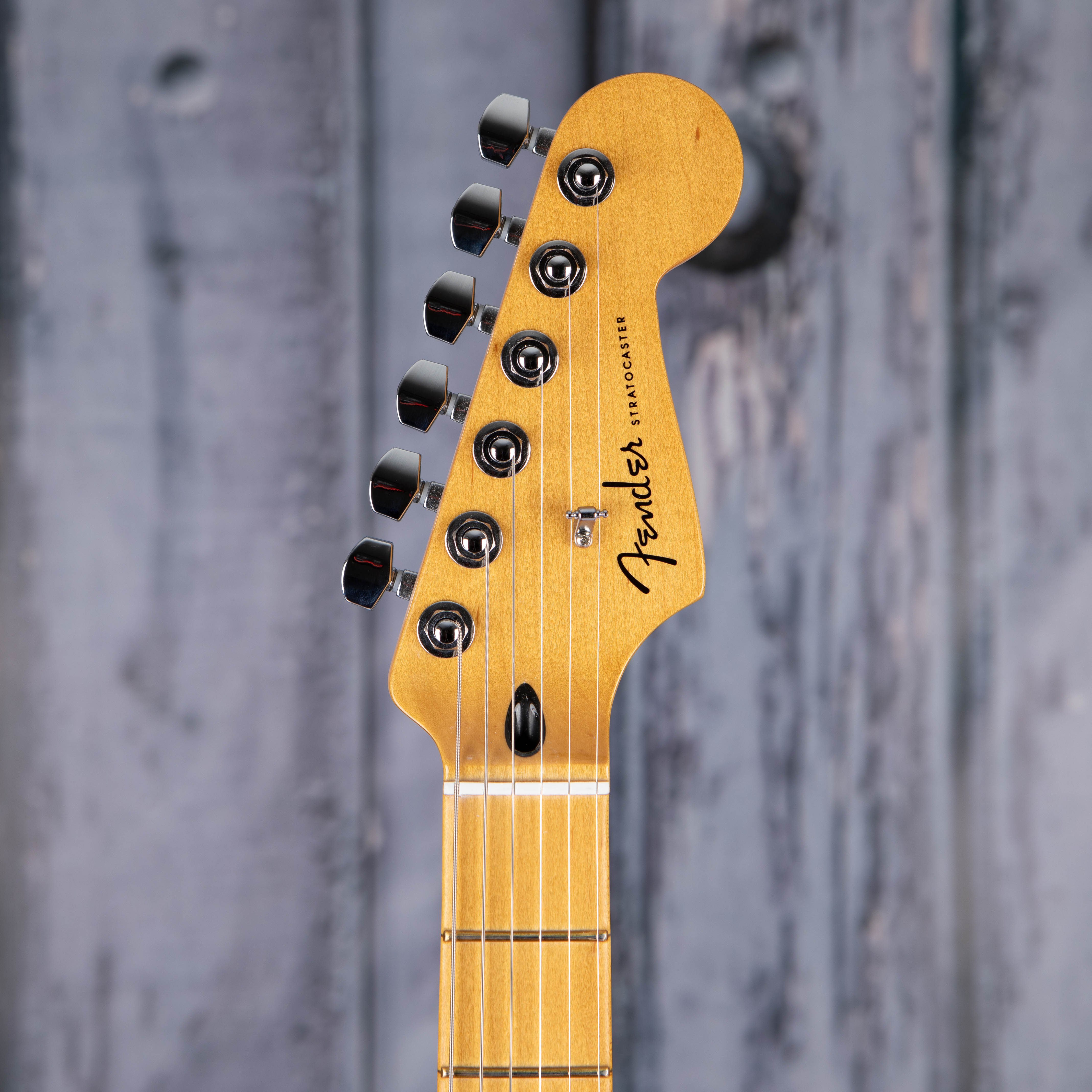 Fender Player Plus Stratocaster Electric Guitar, 3-Color Sunburst, front headstock