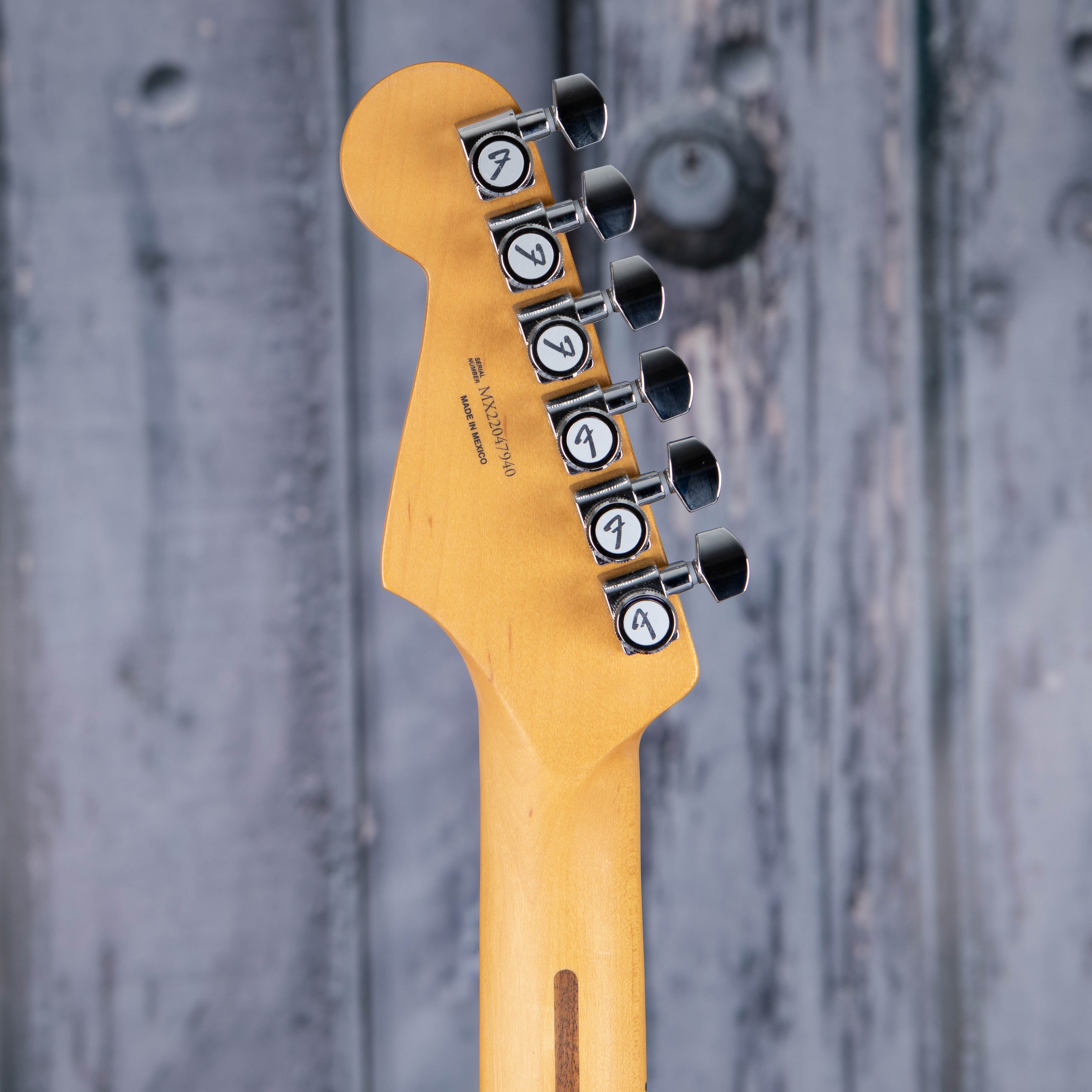 Fender Player Plus Stratocaster Electric Guitar, 3-Color Sunburst, back headstock